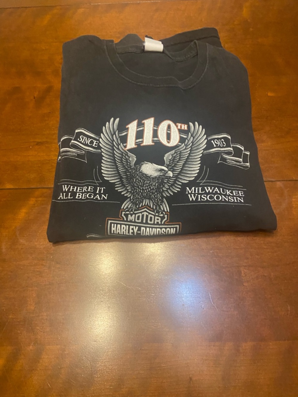 Harley-Davidson Men’s Black 110th Anniversary Graphic Tee Long Sleeve Men's 2XL